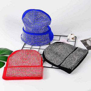 Rhinestone Beanie Hat Unisex Winter Warm Knit Black Silver <b>Red</b> Blue Colorful Sparkle Crystal - Product Image 6