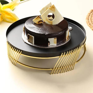 Support à gâteau rond en métal émaillé à 1 niveau, plateau à fruits, présentoir à desserts, support à cupcakes, fait main, écologique, outils à gâteau, Uttar Pradesh - Product Image 3