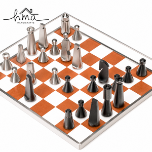 White And Gold Brass Chess Set With Rectangular <b>Marble</b> Blocks Geometric Sculpted Pieces Luxury Decor <b>Game</b> Board - Product Image 5