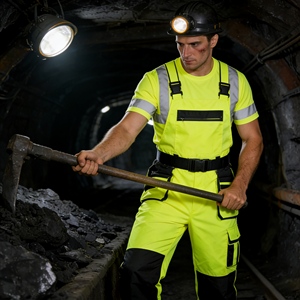 Custom Hi Vis Reflective Bib Pants <b>Waterproof</b> Breathable Ripstop Safety Bib <b>Overall</b> Unisex PU Coated Cotton Workwear Bib Brace - Product Image 3
