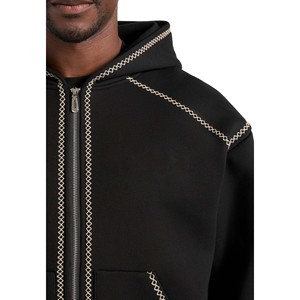 Ensemble de survêtement molletonné deux pièces pour homme, personnalisé OEM, style streetwear hiver, en coton épais 100% écologique, couleur unie (pantalon de survêtement et sweat à capuche) - Product Image 4