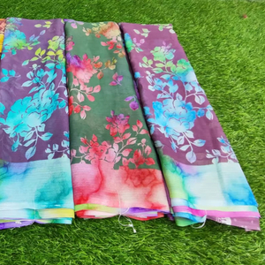 Magnifique sari en georgette soleil avec chemisier, sari ethnique tendance, sari de soirée, qualité export, fournisseur en gros - Product Image 1