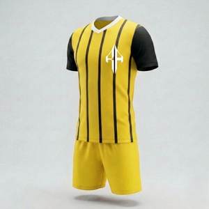Uniforme de fútbol con cuello en V, diseño OEM, tela 100% poliéster, teñido liso, técnica de primera calidad. - Product Image 3