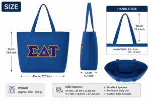 Bolsas de Lona con Letras Griegas para Hermandades, Personalizadas con Cierre de Cremallera, Opciones de Tamaño y Color Personalizadas para Mujeres y Niñas, Venta al Por Mayor - Product Image 6