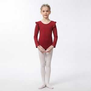 Justaucorps de danse simple pour enfants, dos nu, chaud, pour ballerine, yoga, gymnastique, jupe, ensemble d'entraînement en coton pour filles - Product Image 5