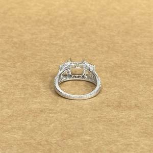 Classic 14KT White Gold Lab Grown Diamond Half <b>Moon</b> <b>Ring</b> 1.96CT Center LGD Stone Elegant Premium Party Wear Jewelry - Product Image 2