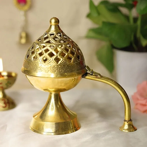 Quemador de Incienso de Latón Chapado en Oro de Primera Calidad, Estilo Náutico, Dhoop Dani, para el Hogar, Templo, Aromaterapia y Ceremonias Religiosas - Product Image 5