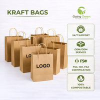 Sac en papier kraft classique brun, personnalisable, écologique, de haute qualité, biodégradable, pour la restauration rapide, les emballages de boulangerie, les collations