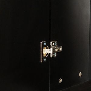 Mobile da Cucina Nero Autoportante con Ripiani Fissi e Due Ante per Cucina e Sala da Pranzo - Product Image 4