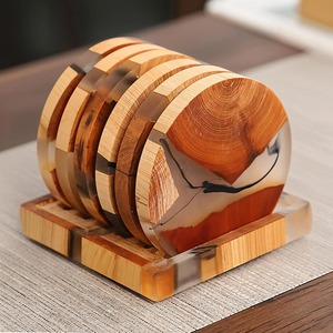 <b>Epoxy</b> Resin Wood resin Coaster Modern Design Holder Stand For <b>Coffee</b> <b>Table</b> Decorative item Newly Crafts Wood resin Coaster - Product Image 3