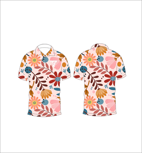 Polo personnalisé à imprimé floral multicolore rose, manches courtes, respirant, décontracté, uniforme de golf, t-shirt pour homme - Product Image 6