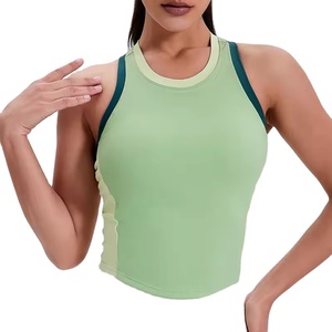 Débardeur tricoté respirant et séchant rapidement pour femme, col carré uni, amincissant, idéal pour la course et le yoga - Product Image 4