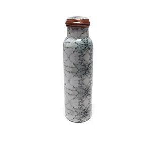 Bouteille d'eau en cuivre à motif marbre blanc, design pierre, anti-fuite, réutilisable, vaisselle ayurvédique - Product Image 1