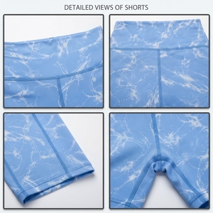 Shorts de compression imprimés marbre Regal Three LLC, taille haute, coupe athlétique, respirants, pour le yoga et l'entraînement en salle de sport pour femmes - Product Image 6
