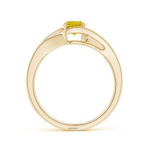 Bague solitaire à saphir jaune taille ronde avec sertissage clos et tige fendue en or 10K, 14K, 18K et argent 925/935 pour cadeau de mariage - Product Image 4