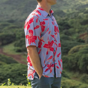 Camisa Hawaiana de Lino de Alta Calidad con Botones y Estampado de Lujo para Playa, Personalizada por el Fabricante, OEM - Product Image 2