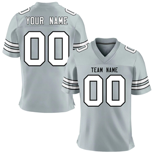 Maillot de football américain personnalisé pour homme, col en V, manches courtes, maille respirante, impression par sublimation, nom et numéro de l'équipe - Product Image 2