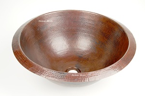 Lavabo de Cobre Duradero para Baños de Lujo, Modelo DS-111, Acabado Cobre Antiguo, Redondo, 40CM - Product Image 3