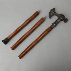 ด้ามขวานทองเหลืองขัดเงาคุณภาพพรีเมียม ไม้เท้าไม้สำหรับผู้ชาย ผู้หญิง เดินป่า ตั้งแคมป์ ของขวัญสำหรับผู้สูงอายุ ปรับแต่งได้ - Product Image 3