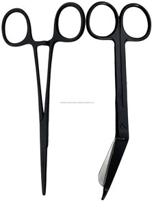 Tijeras Quirúrgicas Rectas con Recubrimiento de Fluoruro Negro, Hemostato para Cirugía General, Instrumento Manual con Certificación CE Clase II - Product Image 2