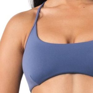 Royal <b>Blue</b> Women's Strappy Back Sports <b>Bra</b> Breathable Stretch Workout Crop Top for Yoga Gym Running Fitness Activewear Training - Product Image 4