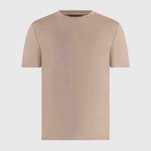 Camiseta de algodón de manga corta con cuello redondo y corte regular para hombre, de color liso, transpirable, para uso casual. - Product Image 3