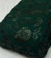 Tissu brodé perlé pour robes de mariée, dentelle perlée en maille, textile sur mesure pour la mode, fournitures pour boutiques et importateurs, commerce mondial