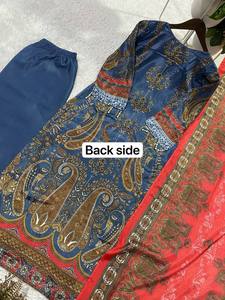 Ensemble imprimé ethnique Plazzo et Dupatta pour femme, prêt-à-porter, séchage rapide, style indien pakistanais, idéal pour les occasions décontractées et Diwali - Product Image 5