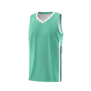 Camiseta de Baloncesto Unisex Verde con Cuello en V, Sin Mangas, Malla Transpirable, Corte Regular para Adultos, Color Sólido para Todas las Temporadas - Product Image 1