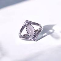 Bague de créateur artisanale en argent sterling 925, style vintage rétro, creuse, bohème, sertie de plusieurs pierres précieuses, look élégant