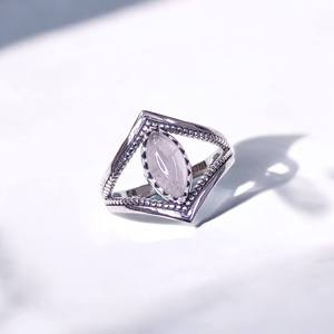 925 Sterling Silver Handmade Designer <b>Rings</b> Vintage Retro Hollow <b>Boho</b> Designer Prong setting Multi Gemstone Elegant Look <b>Ring</b> - Product Image 3