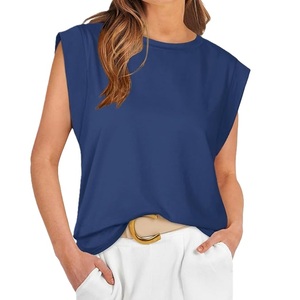 Camiseta sin mangas para mujer, de algodón, color liso, cómoda, informal, suave, transpirable, ligera, para verano. - Product Image 2
