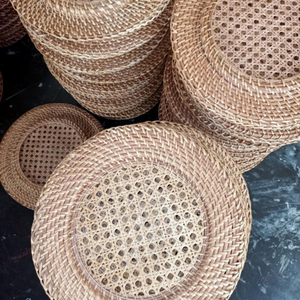Assiette de présentation en rotin festonné, faite à la main, en osier, décorative, rustique, vintage, pour la décoration de table à manger, le meilleur choix - Product Image 2