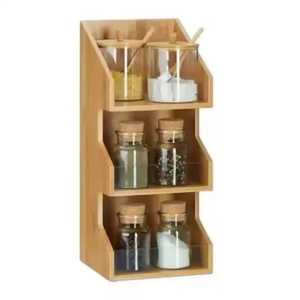Expandable Metal Spice Rack Organizer 3 Tier Step Shelf Countertop <b>Storage</b> Riser <b>Kitchen</b> Cabinet Pantry Seasoning Bottle Holder - Product Image 2