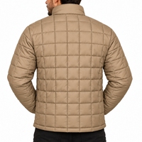 Veste matelassée moderne pour homme, vêtement d'extérieur matelassé en forme de losange, coupe-vent moderne, col montant, fermeture éclair, vêtement d'extérieur décontracté pour l'hiver