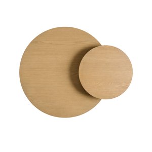 Mesa de Centro Redonda de Madera de Teca Sólida de Primera Calidad, Diseño Japonés-Escandinavo con Dos Niveles para Ahorrar Espacio - Product Image 4