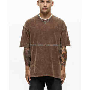 Camisetas de microfibra transpirable para hombre, Camiseta de algodón con lavado ácido de retazos de doble capa, camiseta de manga larga con estampado DTG con logotipo personalizado para hombre - Product Image 1