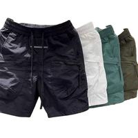 Shorts cargo d'été pour hommes en toile fine, décontractés, avec poches zippées, couleur unie, séchage rapide, taille élastique, coupe droite