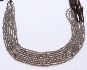 ลูกปัดควอตซ์สโมคกี้ทรงกลมเจียระไนละเอียดขนาด 3 มม. ลูกปัดพลอยควอตซ์สโมคกี้ธรรมชาติ 13 นิ้ว ลูกปัดควอตซ์สโมคกี้ทรงกลมแบบหลวม - Product Image 2