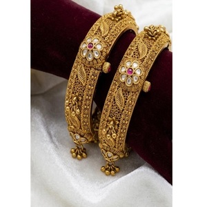 Exquisite Gold Plated Brass Moissanite Pearl <b>Bangle</b> Bracelets <b>Set</b> for Women Engagement Gift Wedding Party Trendy Style Jewelry - Product Image 1
