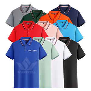 Men's Black Cotton Pique <b>Polo</b> Shirt Short Sleeve Breathable Knitted Casual Regular Fit with <b>Orange</b> Contrast Collar and Cuffs - Product Image 6
