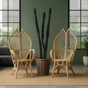 Sillón artístico de ratán con cojín gris, silla de patio para exteriores, para relajarse en el balcón o jardín, colores personalizados. - Product Image 3