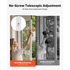 Porta per Cani Regolabile in Altezza 91-96 cm per Porte Scorrevoli in Vetro, Telaio in Lega di Alluminio con Design a Blocco, Cerniere Rotanti in Metallo per Porte Scorrevoli da 1 Pollice - Product Image 4