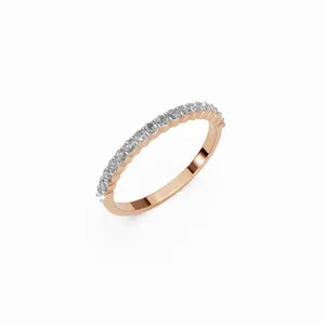Graceful Radiance Stackable 18K Rose Gold Lab Grown Diamond <b>Ring</b> for Women 17 Stones Luxury IGI Certified - Product Image 5