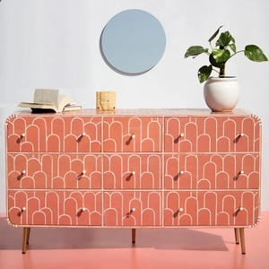 Modern Coral <b>Chest</b> Drawers New Pattern 9-Drawer <b>Storage</b> Cabinet Living Room Midcentury Design Home Furniture Hospital School - Product Image 1
