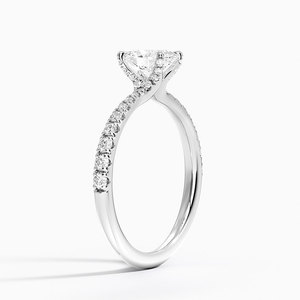 BOJ 14K White Gold Plated Oval Cut Moissanite 2ct D Color VVS1 Clarity 36 Side Stone Prong Set <b>Solitaire</b> Engagement <b>Ring</b> GRA - Product Image 2