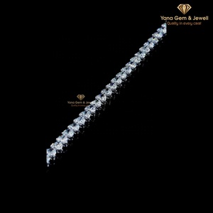 14k <b>Solid</b> <b>Gold</b> Brilliant Heart Shape CVD Lab Grown Diamond Tennis Bracelet for Valentine Gift D-E-F Color VVS-VS Clarity 14 TCW - Product Image 5