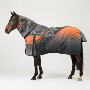 Custom High Quality Nylon Horse Rugs <b>Heavy</b> Duty Waterproof Stable <b>Blanket</b> with Cross Tail Flap and Comfortable Anatomical Fit - Product Image 3
