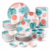Assortiment de vaisselle minimaliste effet pierre, pièces de service neutres pour appartement, cuisine, café, brunch, repas, ensemble de vaisselle en mélamine