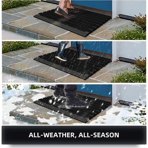 18 X 30 Inches Heavy Duty All-Weather Indoor/Outdoor Door <b>Mat</b> Non-Slip Drainage Floor <b>Mat</b> for Garage Home Entry <b>Mud</b> Coverage - Product Image 1